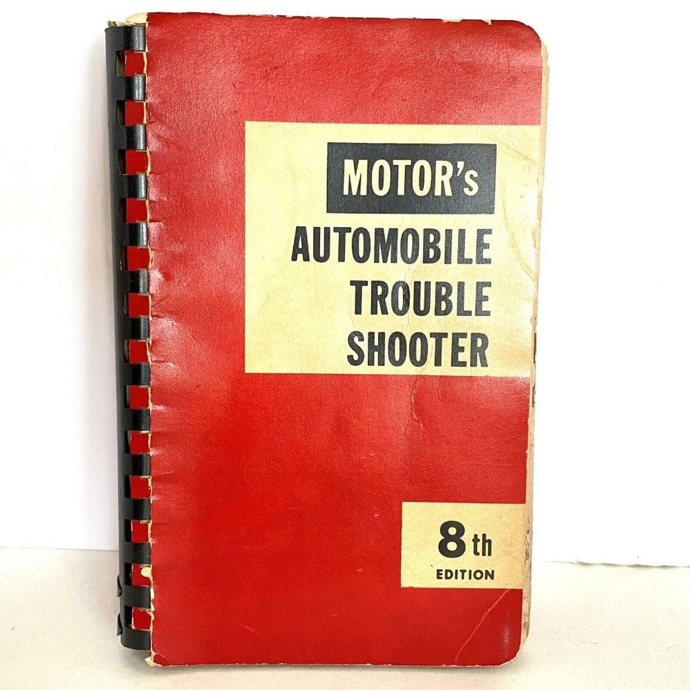 1960s Motors Automobile Trouble Shooter 8th Edition Vintage Red Car Repair Book